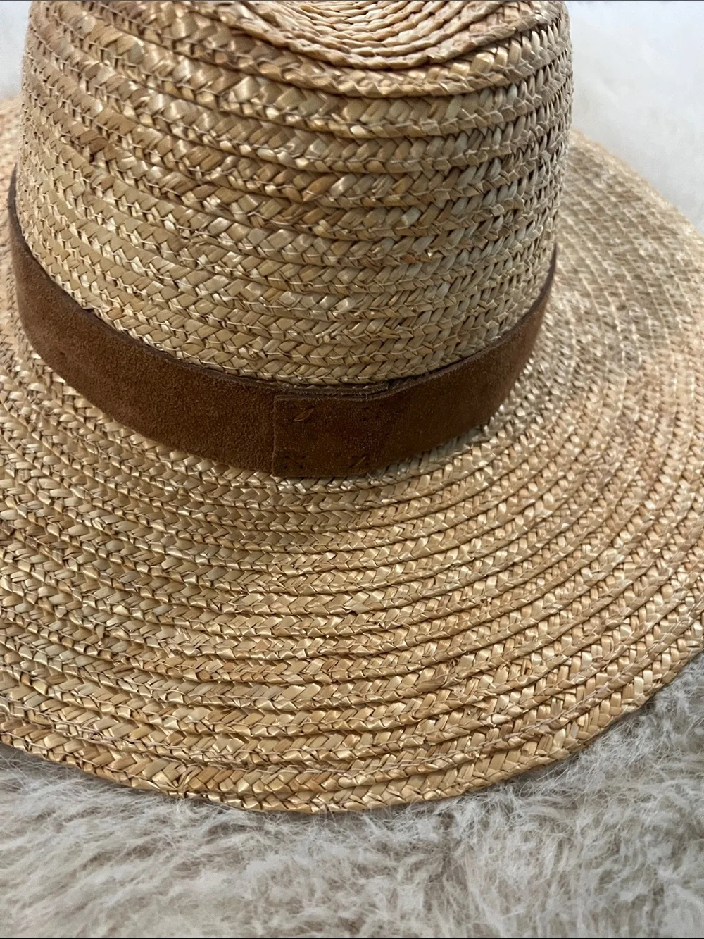 GIGI PIP Woven Straw Hat with Brown Band